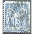France 1876 - SG279 - 15c blue - Peace & Commer...