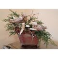 Artificial Winter Arrangement: 2 Beige Birds-Wh...