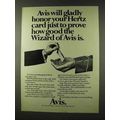 1973 Avis Rent-a-Car Ad - Honor Your Hertz Card