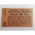 Kingston Upon Hull Corporation Bus Ticket