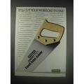 1990 Stanley Short Cut Saw Ad - It'll cut your workload in half