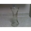 Vase large clear ribbed glass 1950