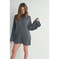 Bell Sleeve Turtle Neck Dress