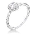 45Ct Rhodium Plated Mini Twisted Rope CZ Solita...