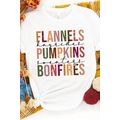 White FLANNELS PUMPKINS BONFIRES Crewneck Graph...