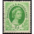 RHODESIA & NYASALAND, 1954-56 2d QEII, SG 3 (Sc...