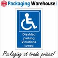 VE152 DISABLED PARKING VIOLATIONS TOWED SIGN BL...