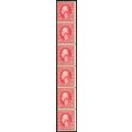 442, Mint NH 2¢ Coil Line Strip of Six Stamps C...