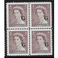 1953/1961 SG O196 - MNH (**) - block of 4