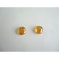 Handmade, 12mm Yellow/Gold Faceted Acrylic Cabo...