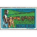 NIGERIA, Cattle Ranching, blue & green 1973, 5k