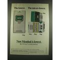 1986 Now Cigarettes Ad - The Lowest. The Not-so-Lowest