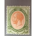 South Africa KGV 1913 4d Yellow Sage Green Moun...