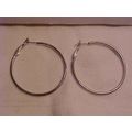Silver Plated Hoop Pierced Earrings Lever back ...