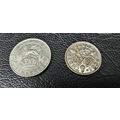 1918 & 1934 GEORGE V SILVER SIXPENCE & THREEPEN...