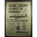 1952 National Airlines Ad - National Airlines more luxury flights to Florida!