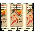 1580 Misperforated pair ERROR stamps - 10¢ Chri...