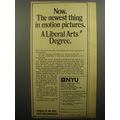 1974 New York University School of the Arts Ad - newest thing in motion pictures
