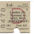 B.T.C. Edmondson Ticket - London St. Pancras to...