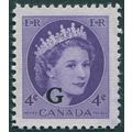Canada 1956 4c. violet Official SGO204 MNH