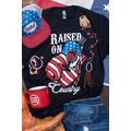 Black Raised On Country USA Flag Guitar Graphic...