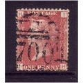 GREAT BRITAIN 1858-79 QV SG44 1d RED BROWN PLAT...