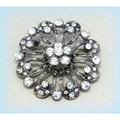 Bright Clear Crystal Floral Pattern Brooch Jump...