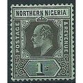 Northern Nigera 1910 SG36 1/- Black/Green Mount...