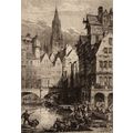 AN OLD HANSE-TOWN 1914 Axel Herman Haig ANTIQUE...
