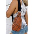 Chestnut Balls Pattern PU Leather Zipped Sling Bag