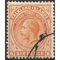 Falkland Islands 1912 SG64 6d Yellow-Orange Fin...