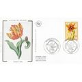 France 2000 Tulipa Lutea Silk FDC Paris special...