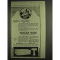 1917 Kohler Ware Ad - Quality - Bath Tub, Sink