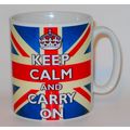 Keep Calm And Carry On Mug Can Personalise Grea...