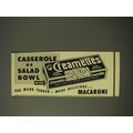 1950 Creamettes Macaroni Ad - Casserole or salad bowl