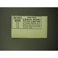 1950 Boni Restaurant Ad - Your host Louis Boni now back in New York