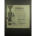 1955 Greek Line Cruise Ad - Bring legend to life
