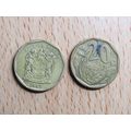 Suid Africa South Africa 1997 20 Cent Borwa Coin