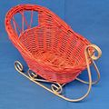 WICKER Metal Christmas SANTA SLEIGH Sled Woven ...