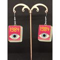 1984 Acrylic Silver Plated Earrings Earrings