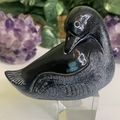 Aardik Collection Carved Black Soapstone Loon/D...