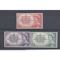 Australia.1953 Coronation set of 3.Mounted Mint...