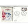 France 1987 Leclerc Silk FDC Strasbourg special...