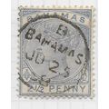 BAHAMAS 1882 QV 2.5d TWO PENCE HALFPENNY WMK CA...