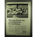 1971 Allstate Insurance Ad - One Out of Ten Bad Brakes