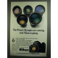 1984 Nikon Cameras and Lenses Ad - The Winter Olympics