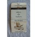 Matchbook cover Tatou - New York City, Aspen, L...