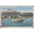 Luzern mit Pilatus, 1947 - Globetrotter AK