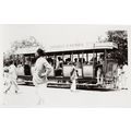 Pakistan Bus Coach Tour Rides Fez Hat Old Real Photo Indian Postcard