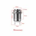 High Round Waterproof 12mm Momentary Metal Push...